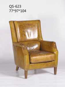 Italian Leather Modern Sofa Chair for Lobby (623)